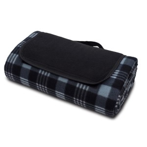 Koc piknikowy w kratę trójwarstwowy