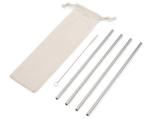 Zestaw słomek ze stali nierdzewnej