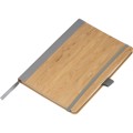 Bambusowy notatnik A5 z gumką - szary