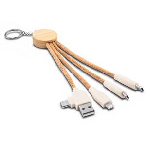 Korkowy kabel do ładowania z bambusowym elementem