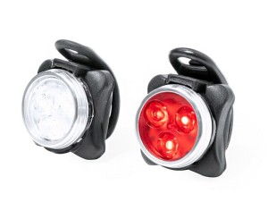 Zestaw 2 lampek rowerowych, 4 tryby świecenia