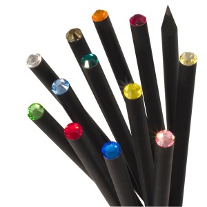 Ołówek z kryształem Swarovskiego CRYSTALLIZED™ - czarny