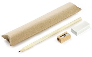 Komplet EKO (ołówek, gumka, temperówka) 